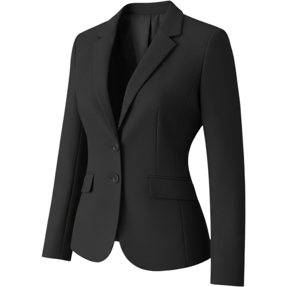Halogen Blazer Women Size 14 Black Excellent One Button Tailored Suit Jacket
